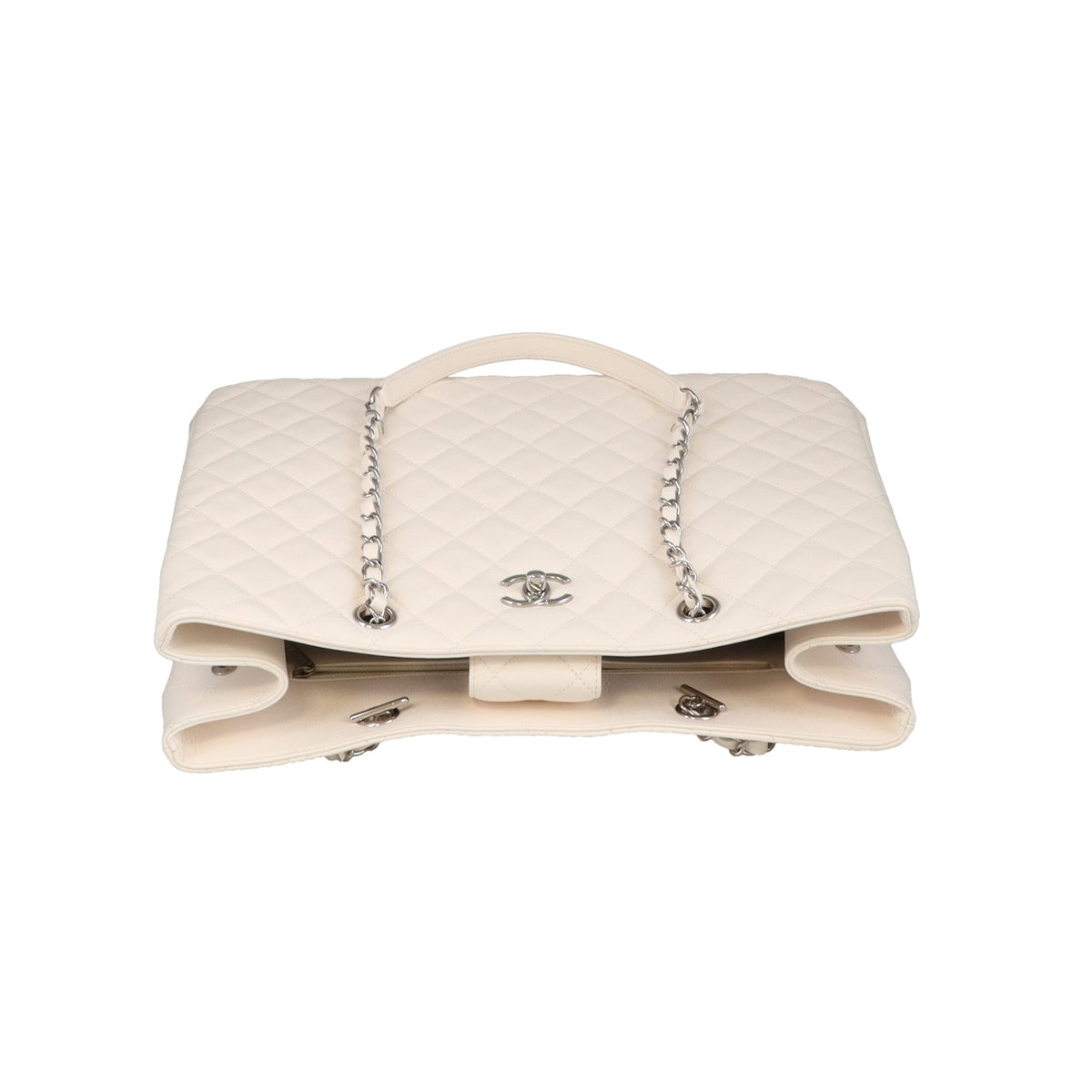 Chanel Classic Shopping Tote White Caviar Leather