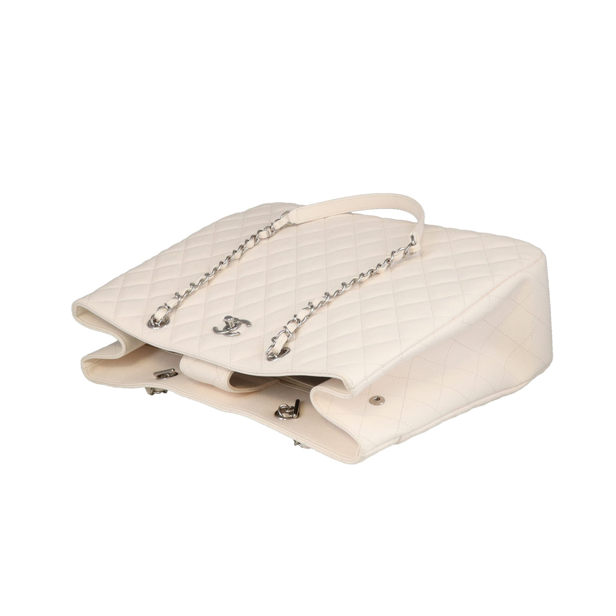 Chanel Classic Shopping Tote White Caviar Leather
