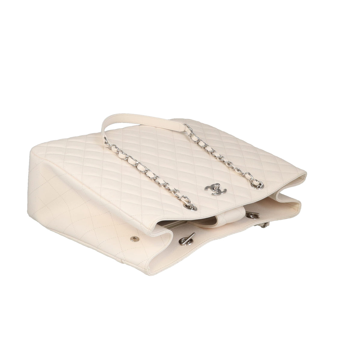 Chanel Classic Shopping Tote White Caviar Leather