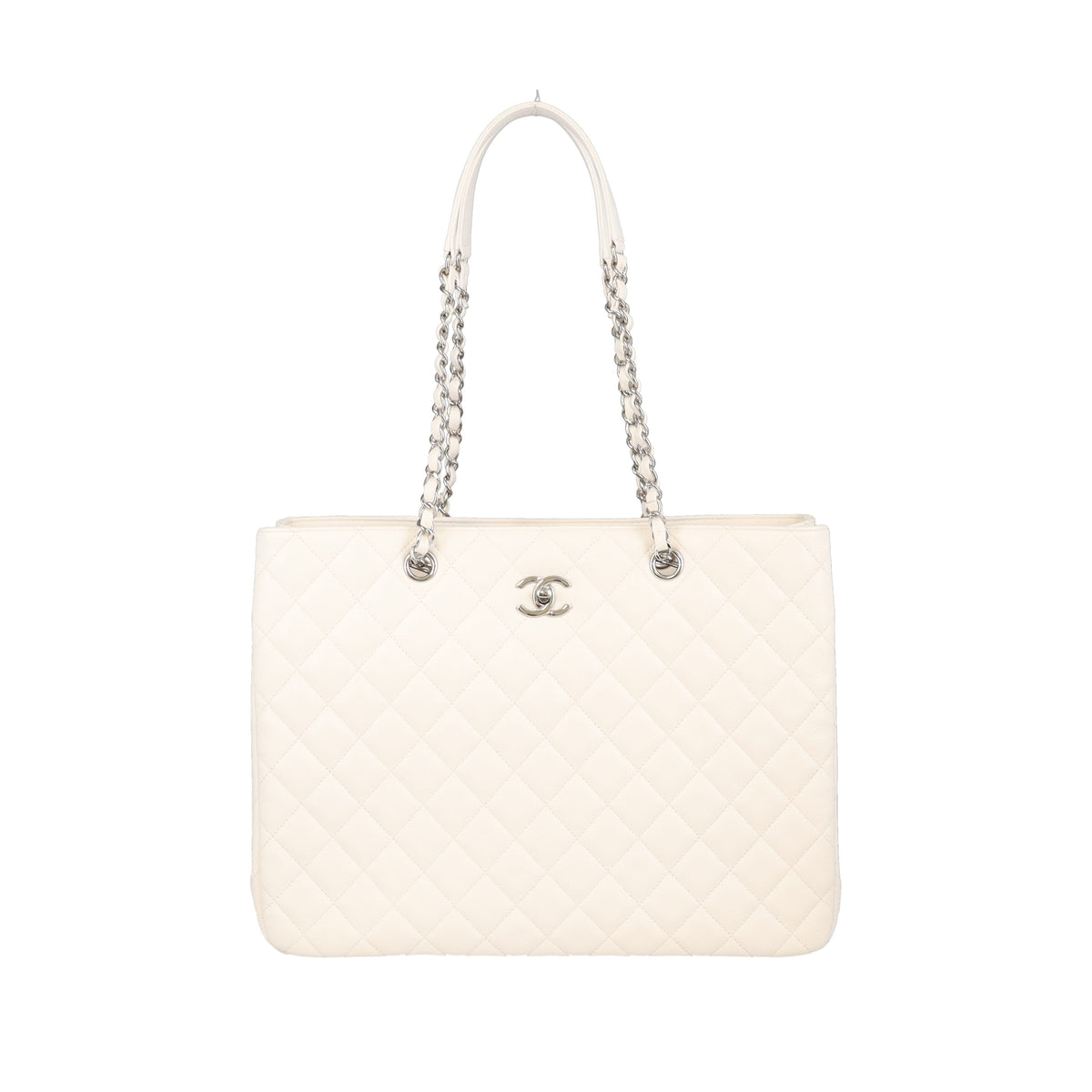 Chanel Classic Shopping Tote White Caviar Leather