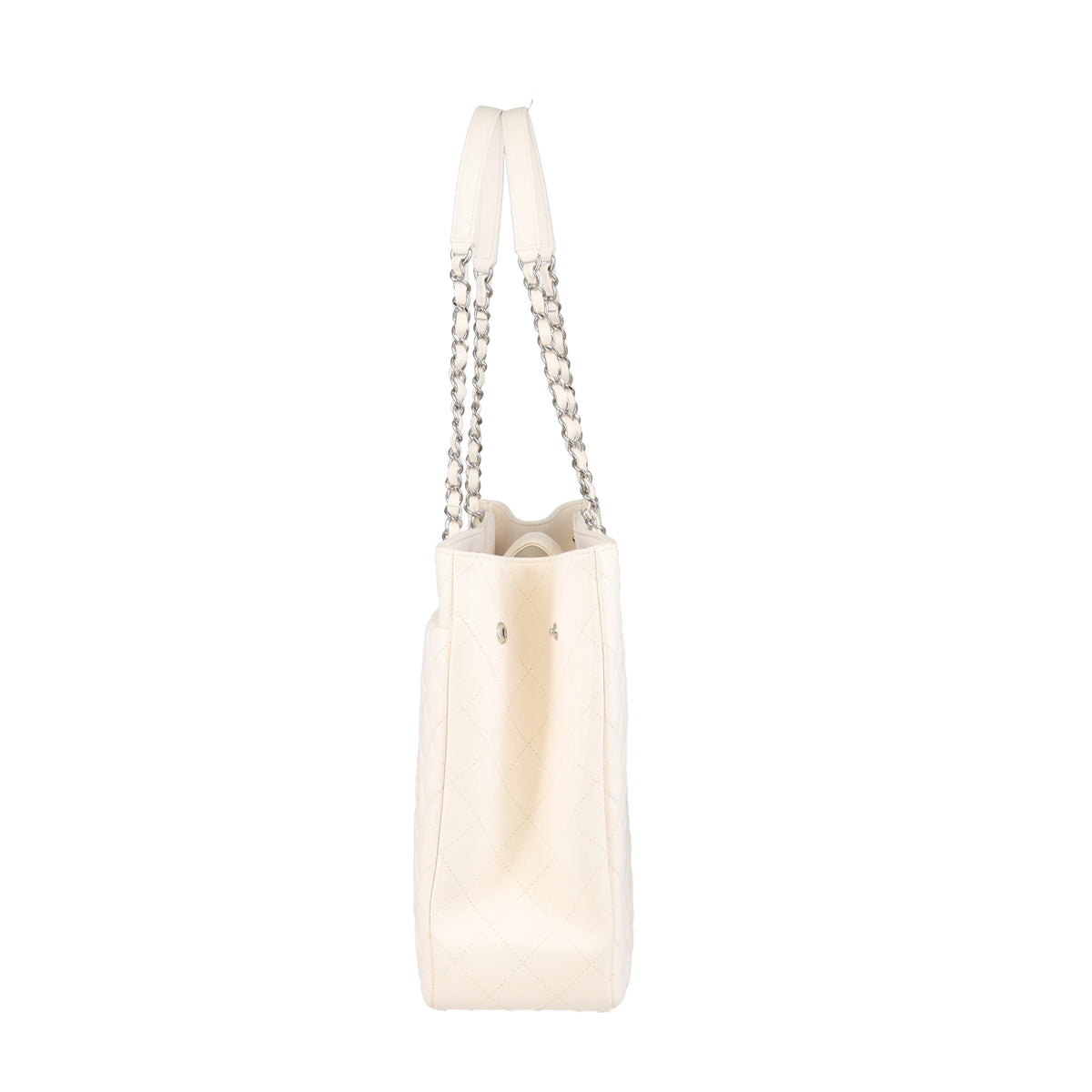 Chanel Classic Shopping Tote White Caviar Leather