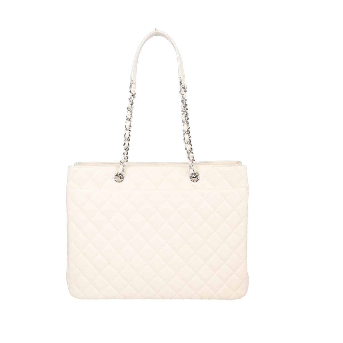 Chanel Classic Shopping Tote White Caviar Leather