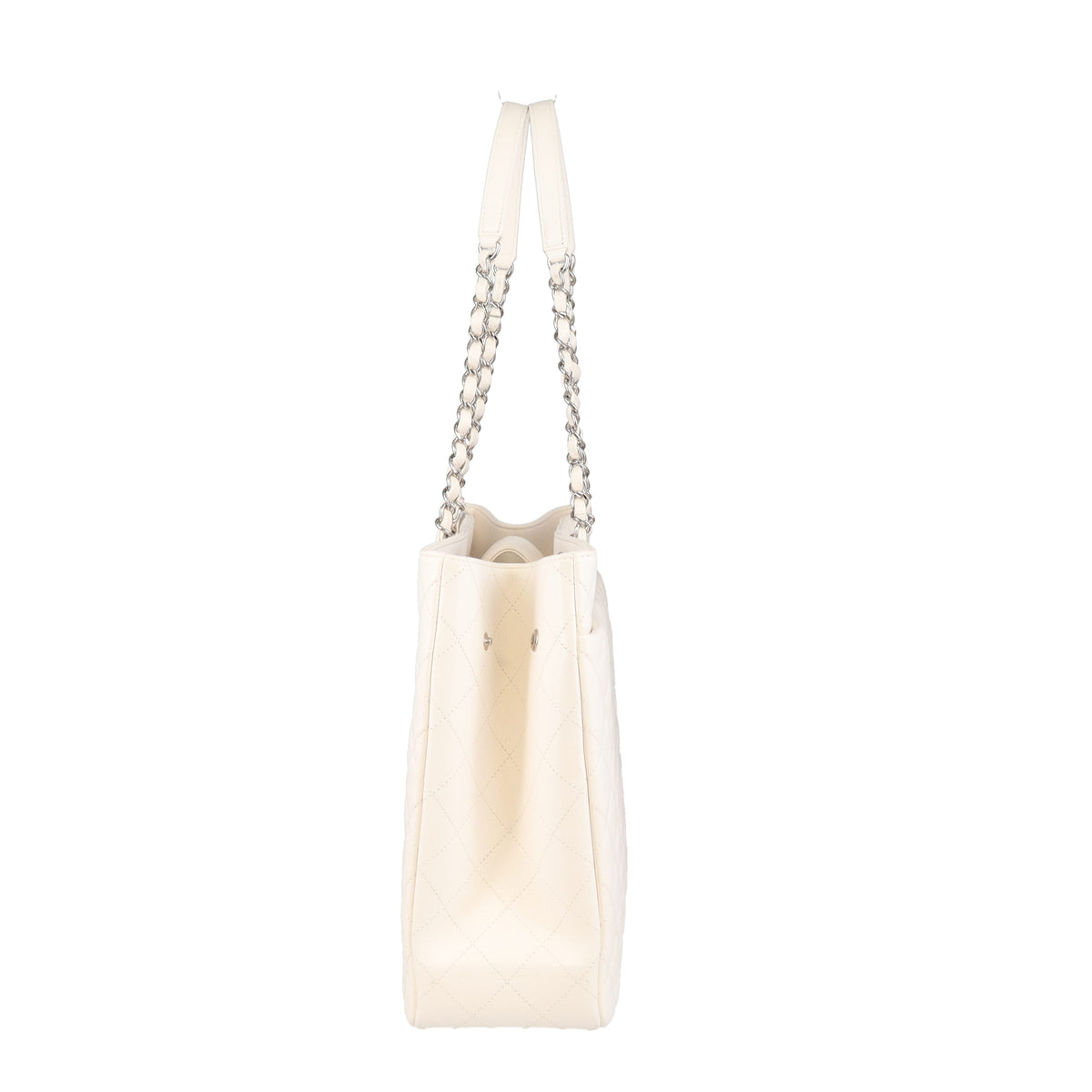 Chanel Classic Shopping Tote White Caviar Leather