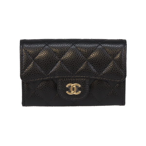 Chanel Flap Classic Card Holder Black caviar GHW (NFID)