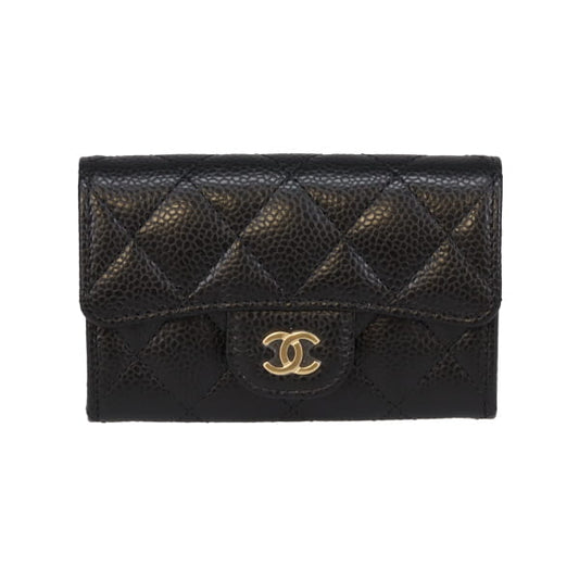 Chanel Flap Classic Card Holder Black caviar GHW (NFID)