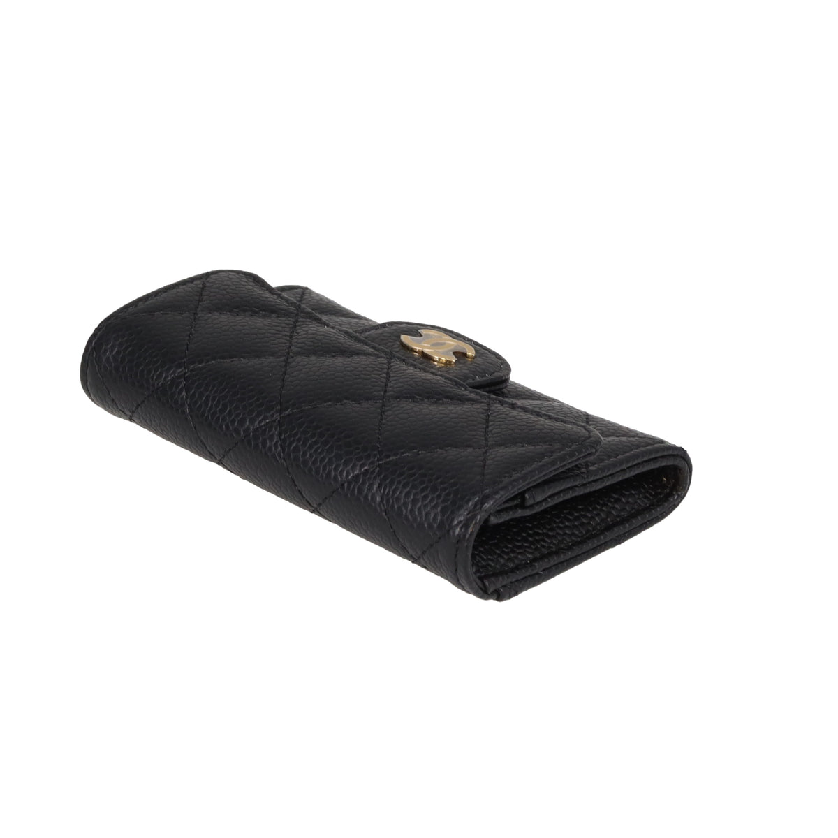 Chanel Flap Classic Card Holder Black caviar GHW (NFID)