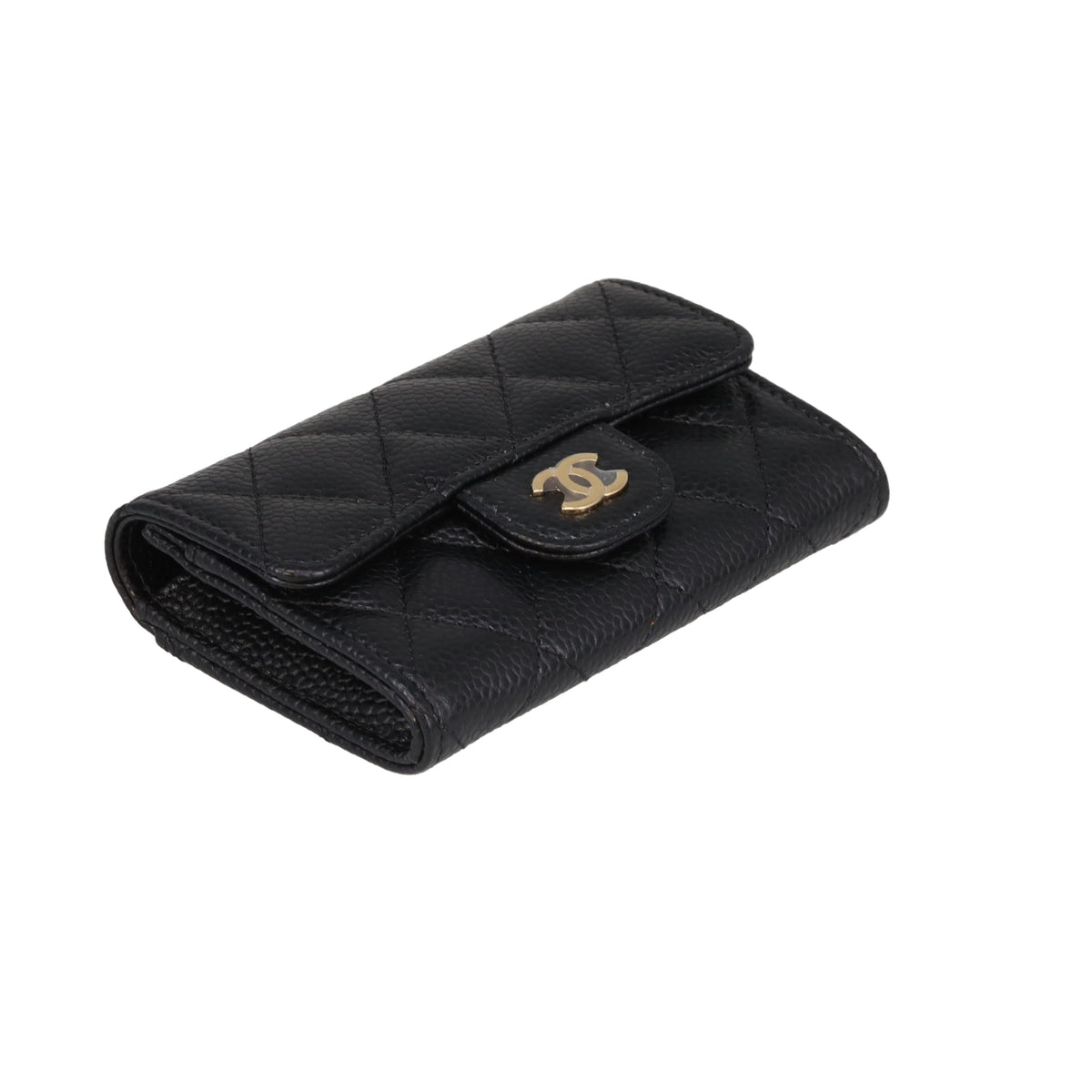 Chanel Flap Classic Card Holder Black caviar GHW (NFID)