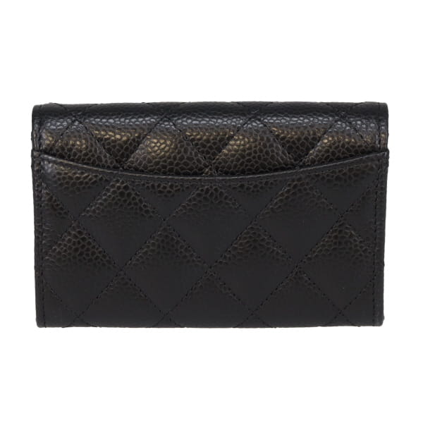Chanel Flap Classic Card Holder Black caviar GHW (NFID)