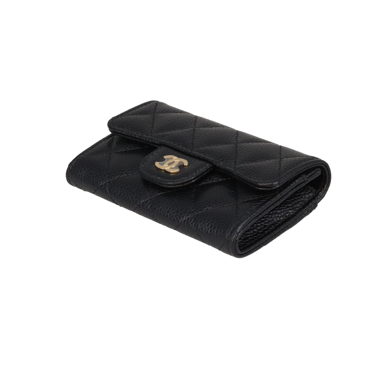 Chanel Flap Classic Card Holder Black caviar GHW (NFID)