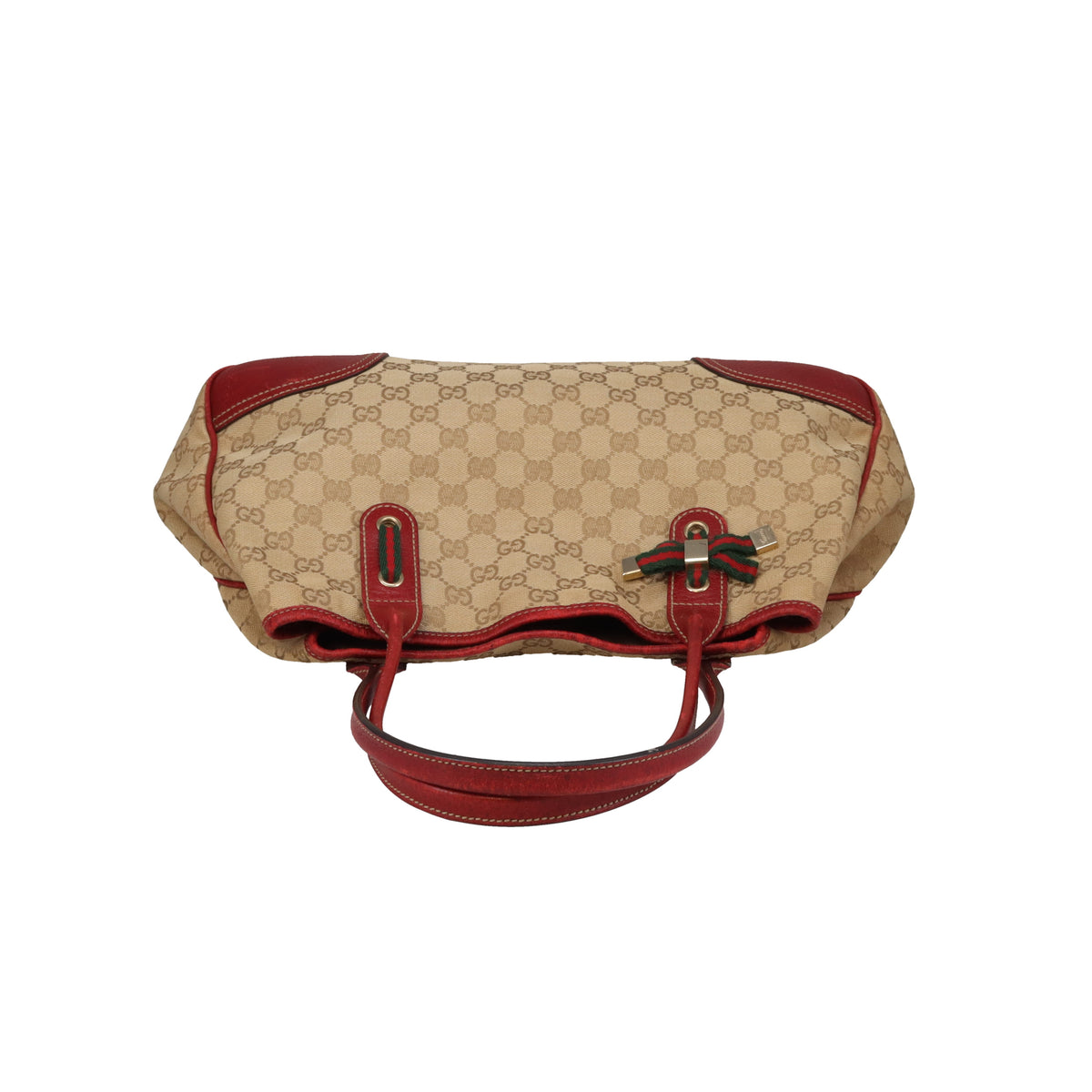 Gucci Princy Tote GG Canvas and Red Leather