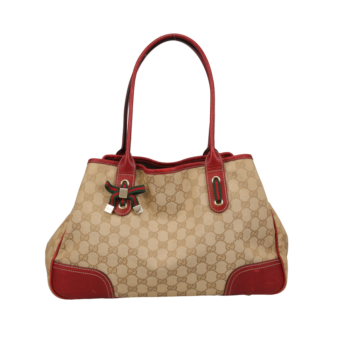 Gucci Princy Tote GG Canvas and Red Leather