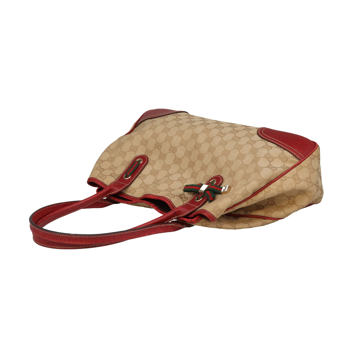 Gucci Princy Tote GG Canvas and Red Leather