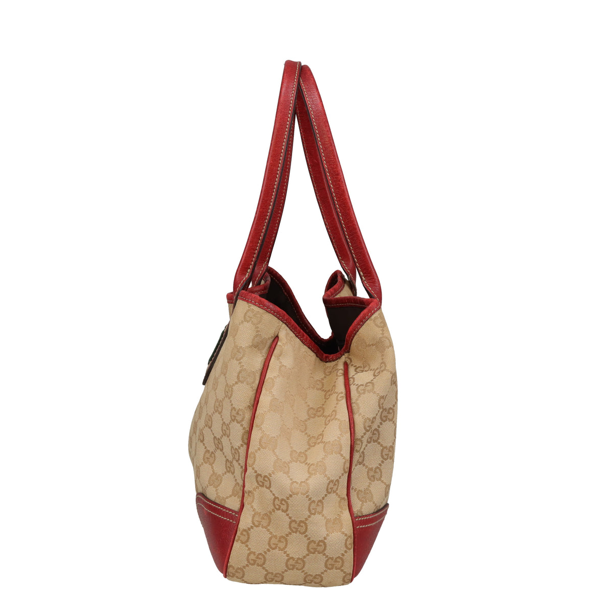 Gucci Princy Tote GG Canvas and Red Leather