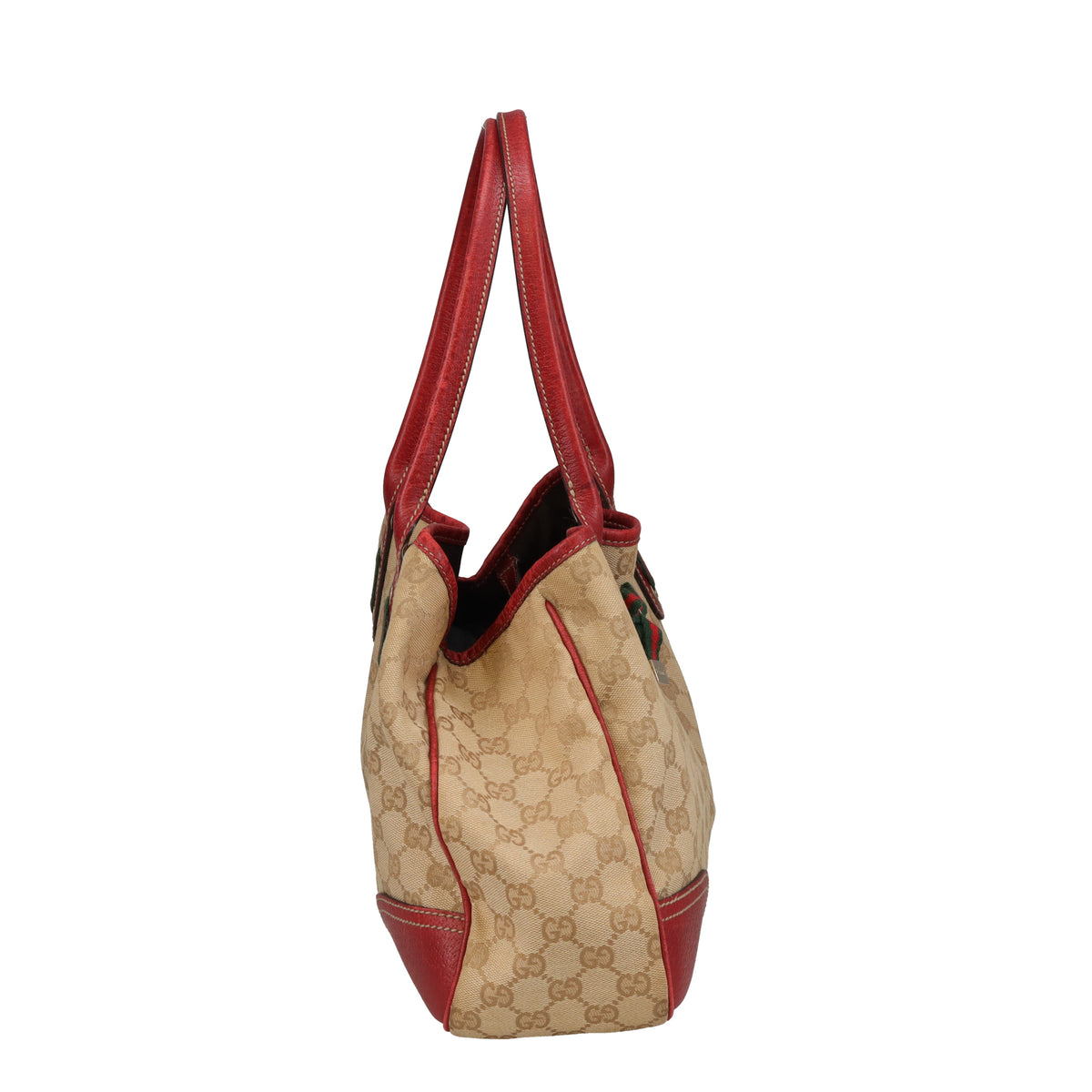 Gucci Princy Tote GG Canvas and Red Leather
