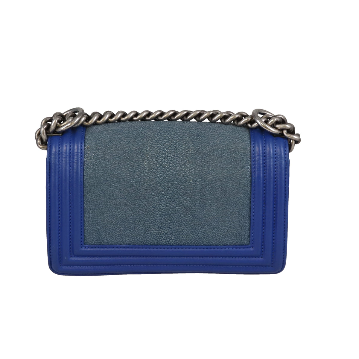 Chanel Boy Bag Small Sting Ray and Blue Leather 2013/14