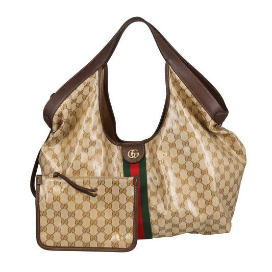 Gucci Gigilo Tote Large GG Crystal Canvas wth Pochette