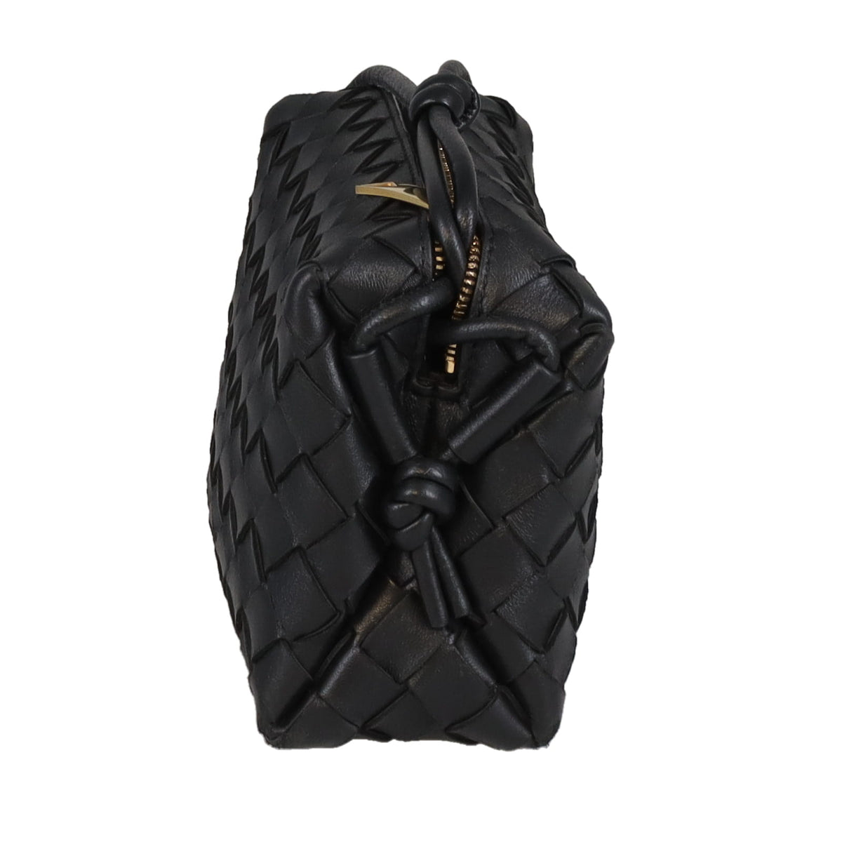 Bottega Veneta Loop Bag Mini Intrecciato Leather Black