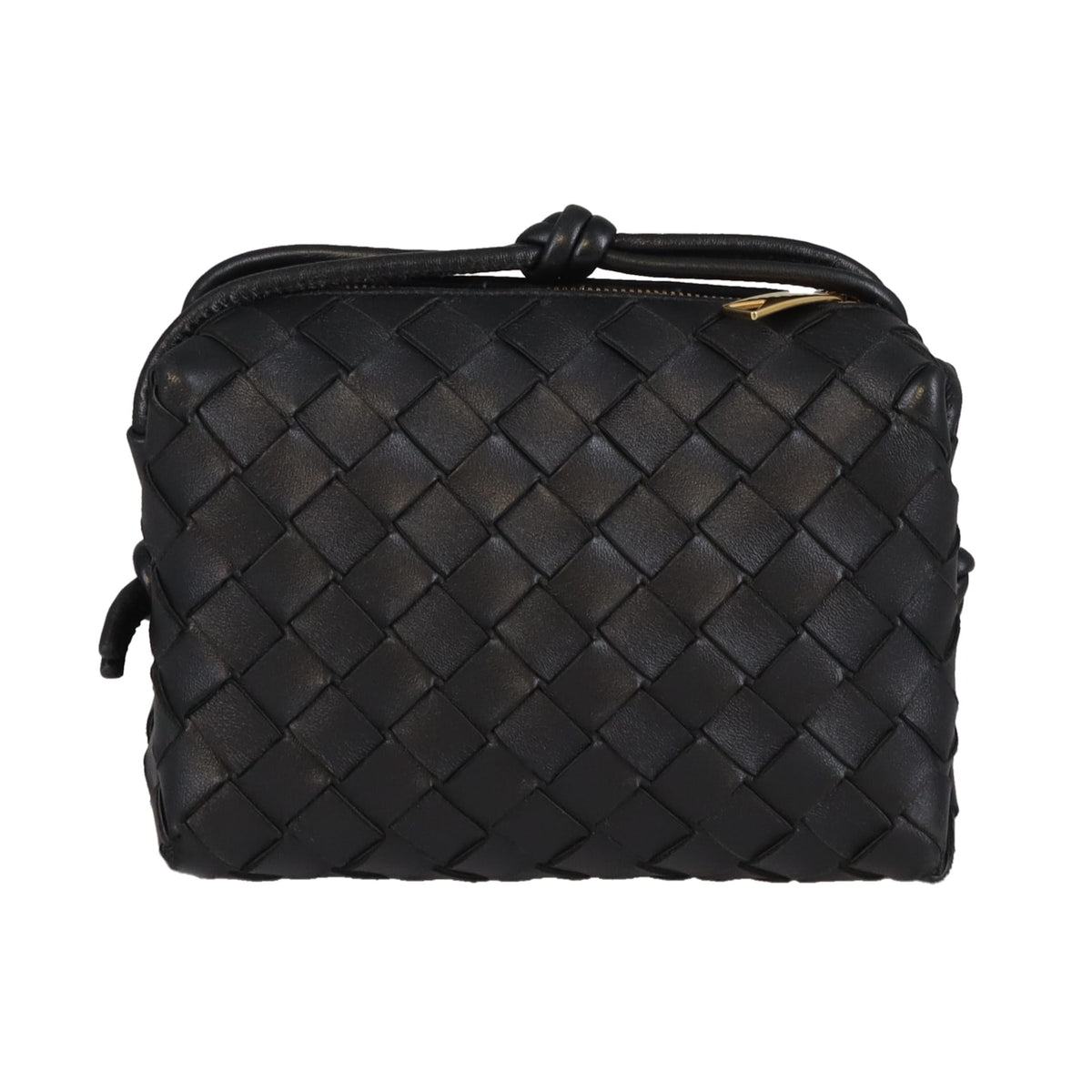 Bottega Veneta Loop Bag Mini Intrecciato Leather Black