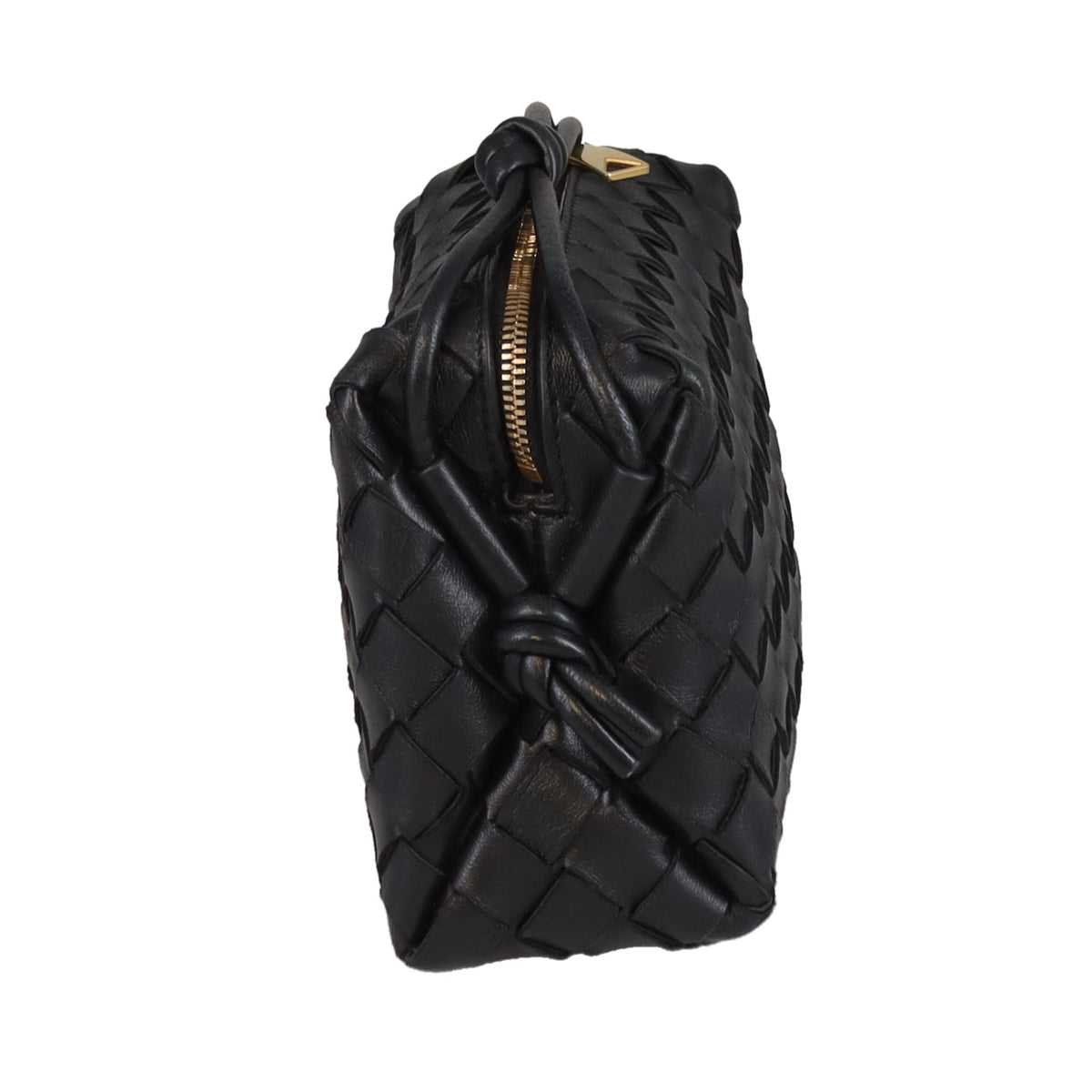 Bottega Veneta Loop Bag Mini Intrecciato Leather Black