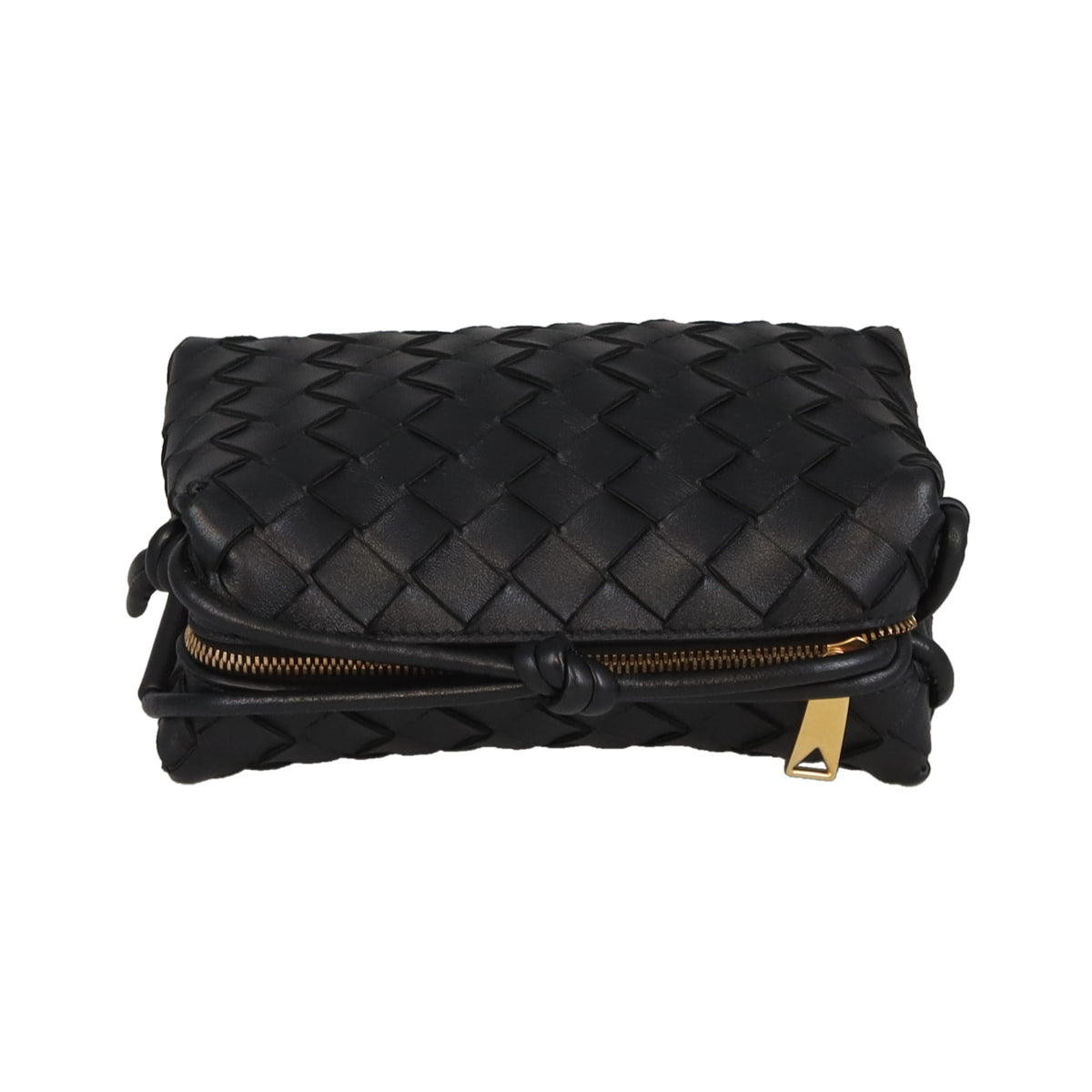 Bottega Veneta Loop Bag Mini Intrecciato Leather Black
