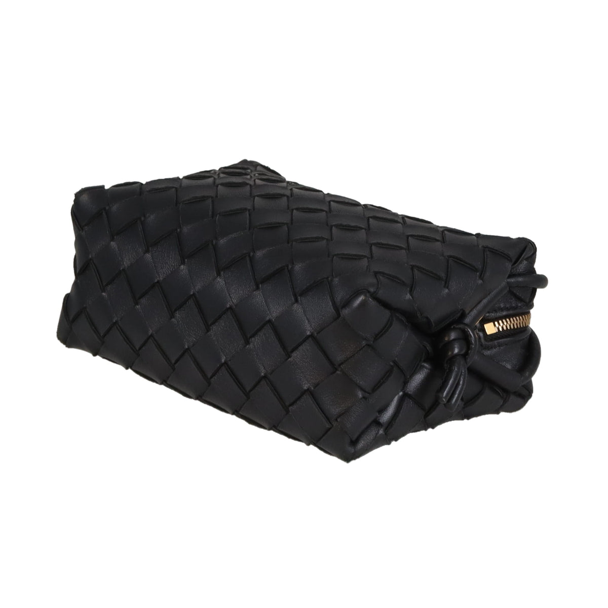 Bottega Veneta Loop Bag Mini Intrecciato Leather Black