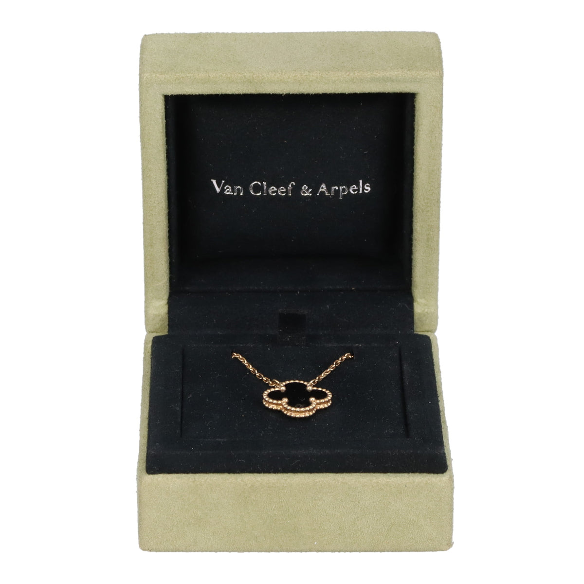 Van Cleef & Arpels Vintage Alhambra Pendant 18K Yellow Gold and Onyx