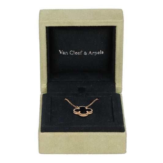 Van Cleef & Arpels Vintage Alhambra Pendant 18K Yellow Gold and Onyx
