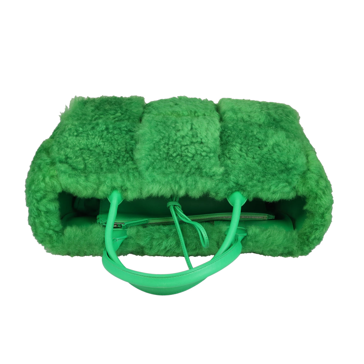 Bottega Veneta Arco Tote Green Shearling and Leather