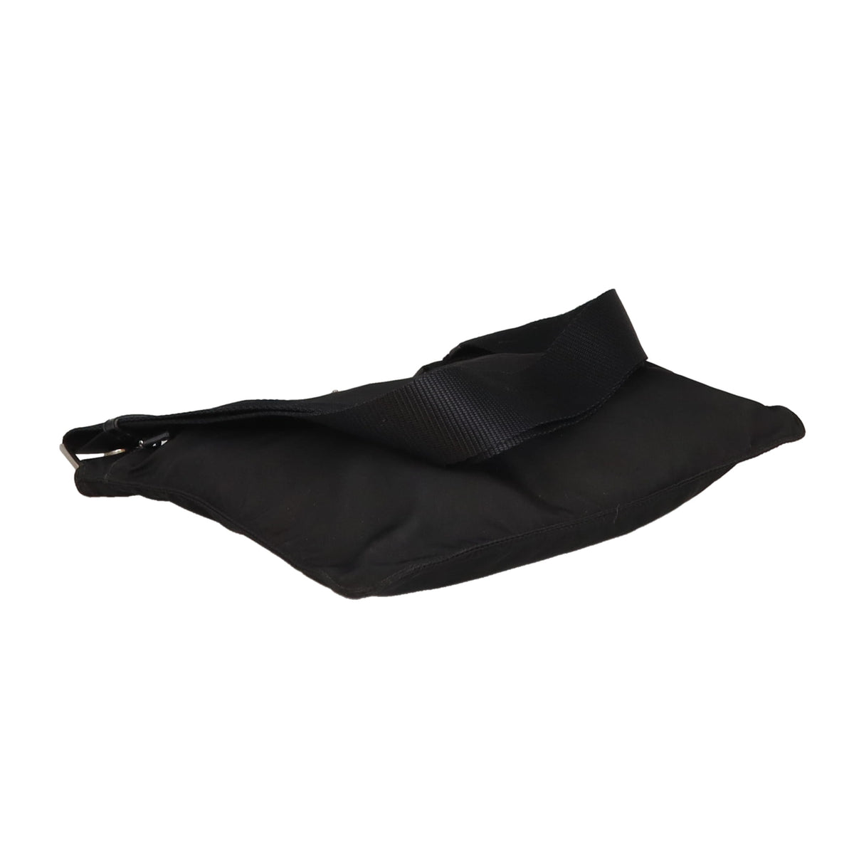 Prada Flat Messenger Zip Front Black Nylon
