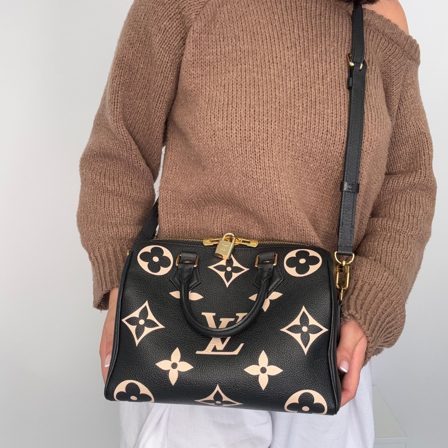 Louis Vuitton Speedy 25 Bandouliere Bicolour Monogram Empreinte (NFID) GH