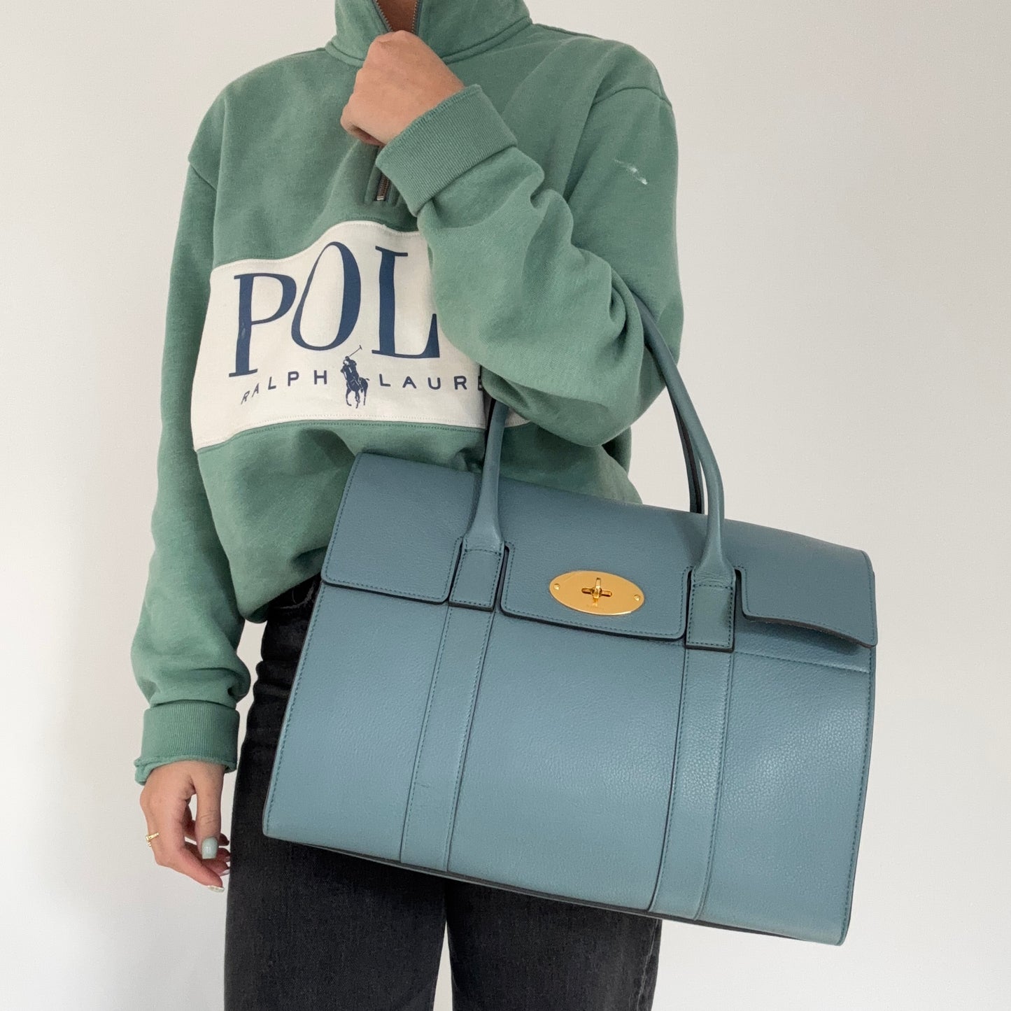 Mulberry Bayswater Classic Dark Frozen Small Classic Grain GHW