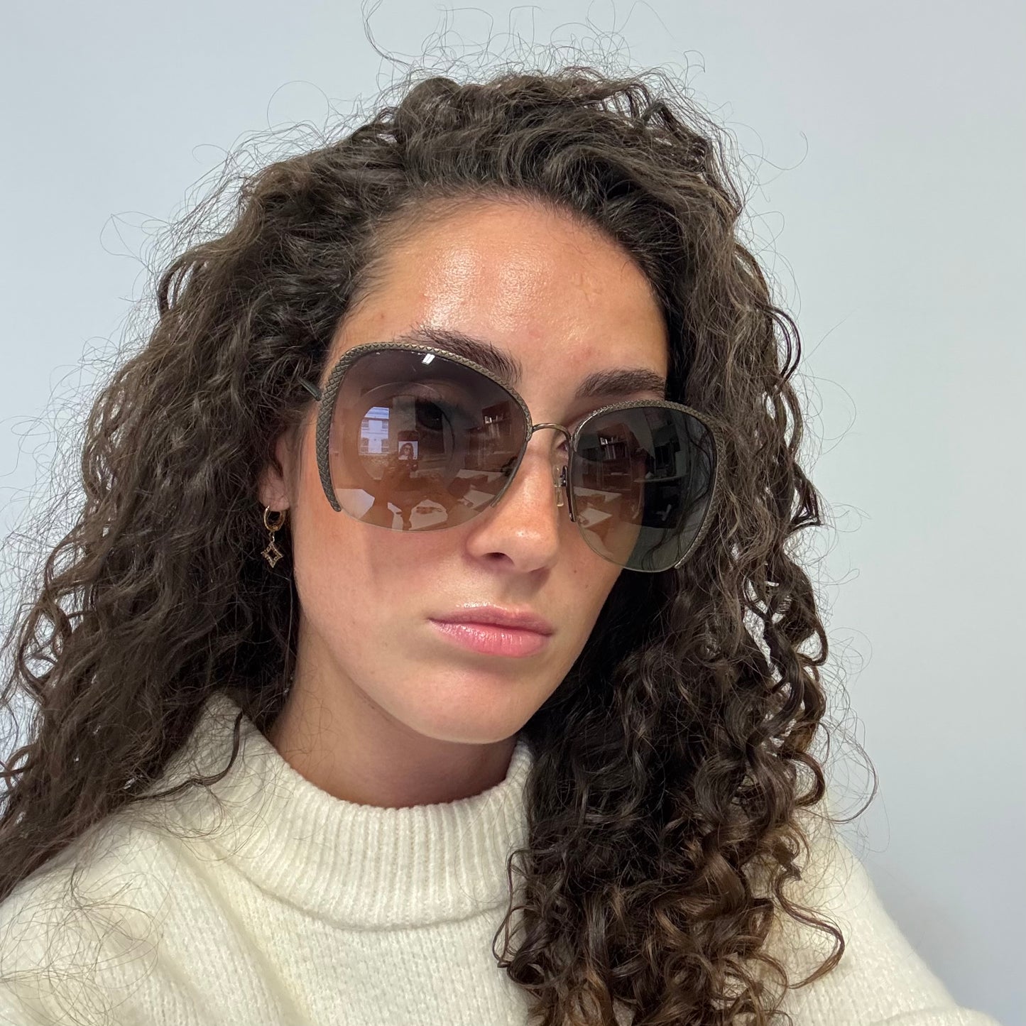 Bottega Veneta Aviator Intrecciato Gold Sunglasses BV200/S