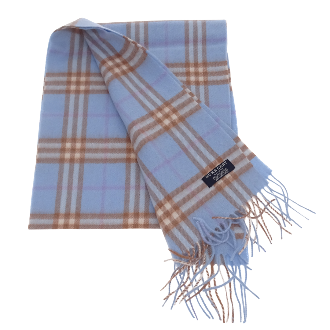 Burberry Scarf Baby Blue 100% Cashmere