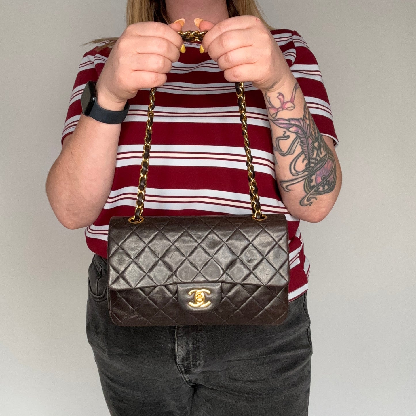 Chanel Classic Double Flap Small Brown Lamb GHW 1997/99