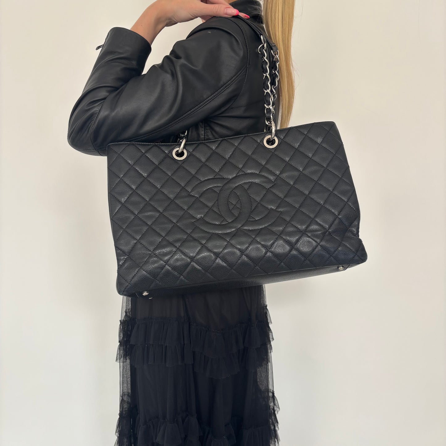 Chanel GST XL Black Caviar Leather 2013