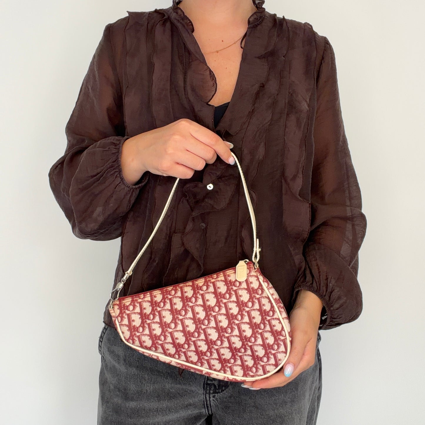 Dior Saddle Bag Mini Vintage Red/White Oblique