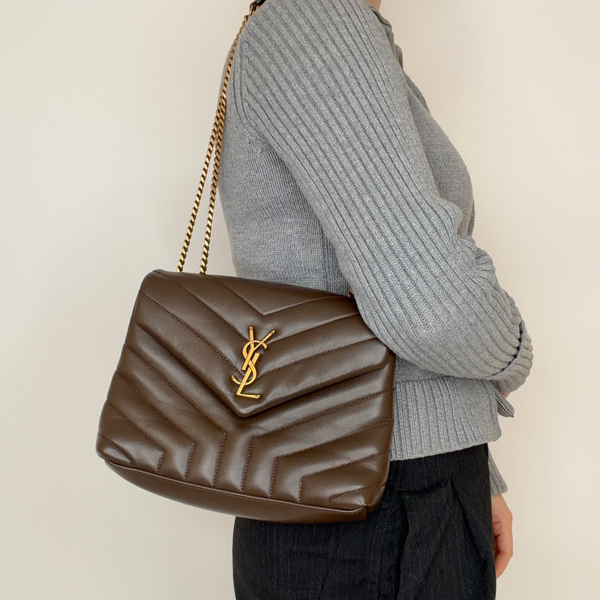 Saint Laurent Loulou Small Brown GHW 2021