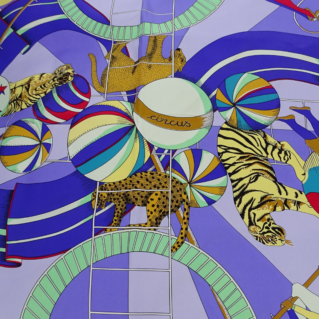 Hermes Circus 100% Silk Scarf 90