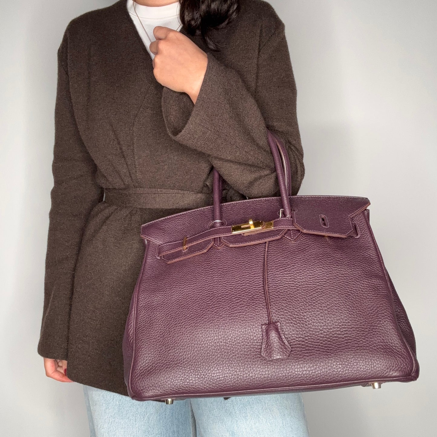 Hermes Birkin 35 Retourne Raisin Clemence GHW 2012