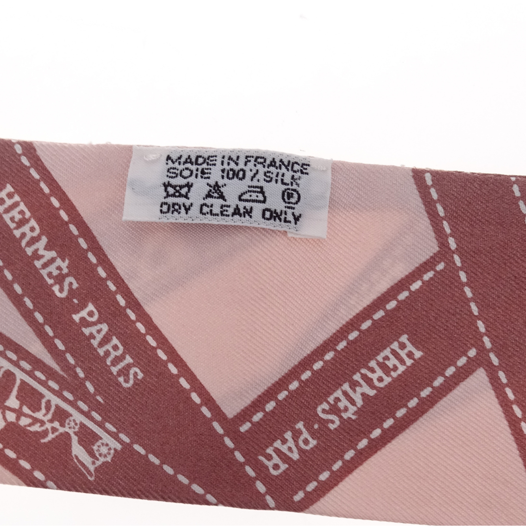 Hermes Silk Twilly Brown Ribbon Detail