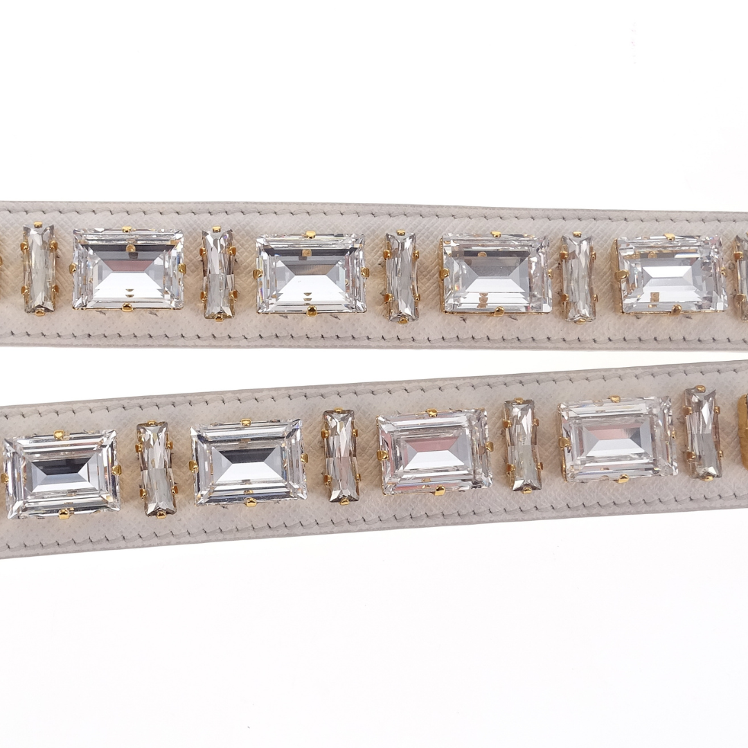 Prada Strap White Leather and Crystal GHW