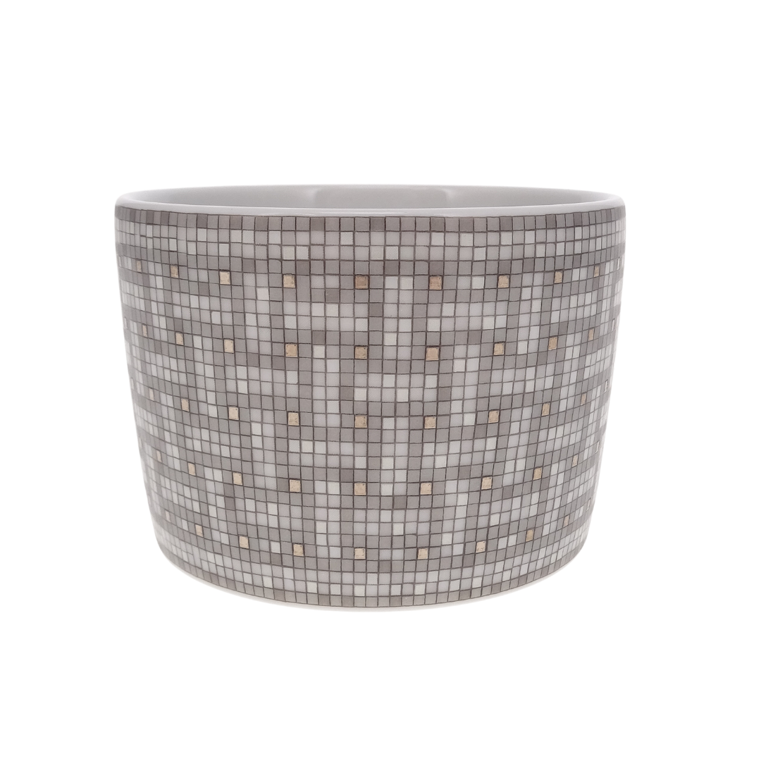 Hermes Mosaique au 24 Platinum Tea Cup and Saucer x2