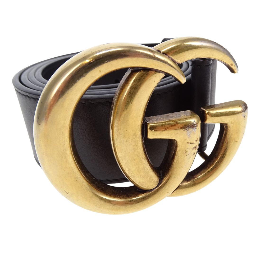 Gucci Marmont Wide Black Belt 90/36