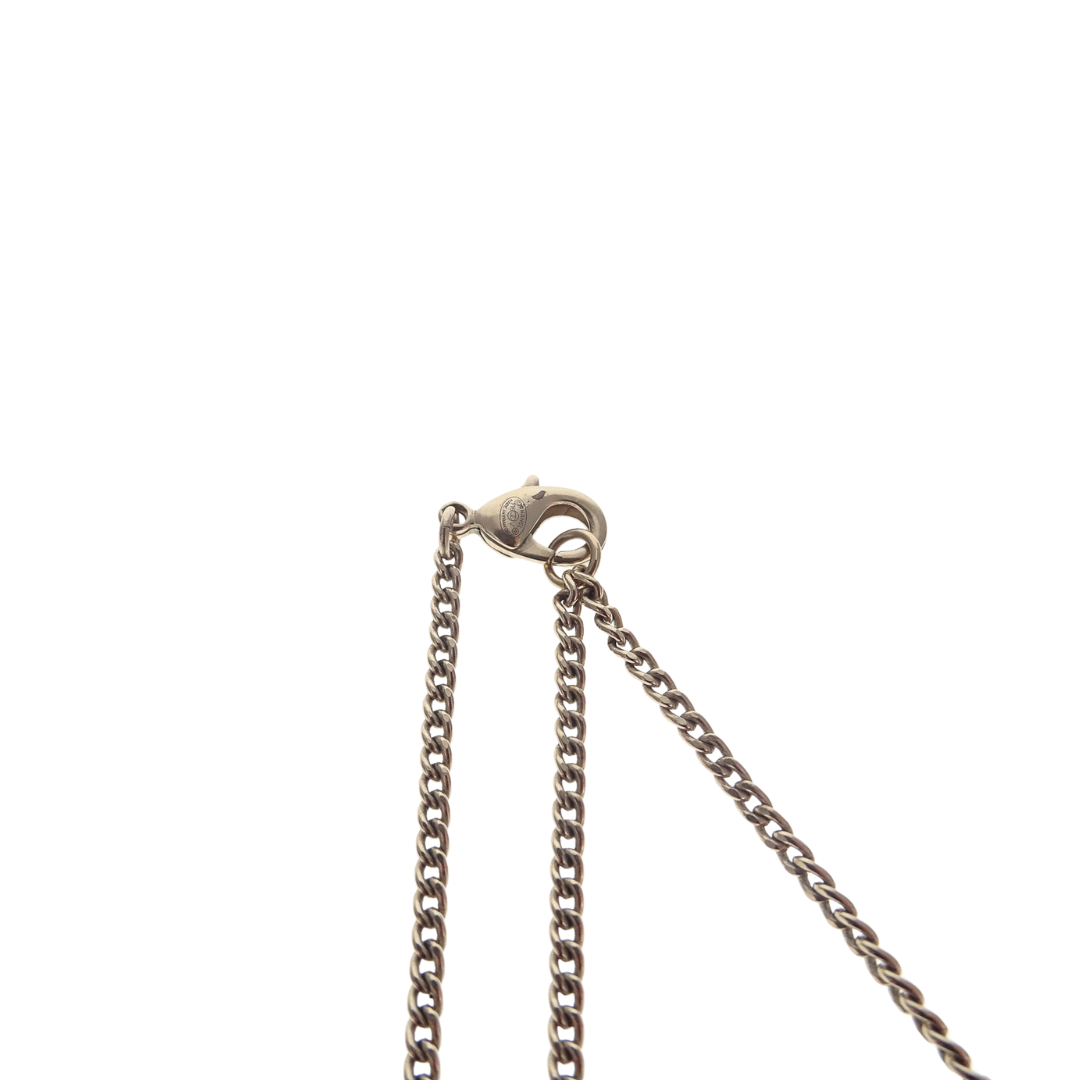 Chanel Pale Goldtone Pearl CC Necklace 2016