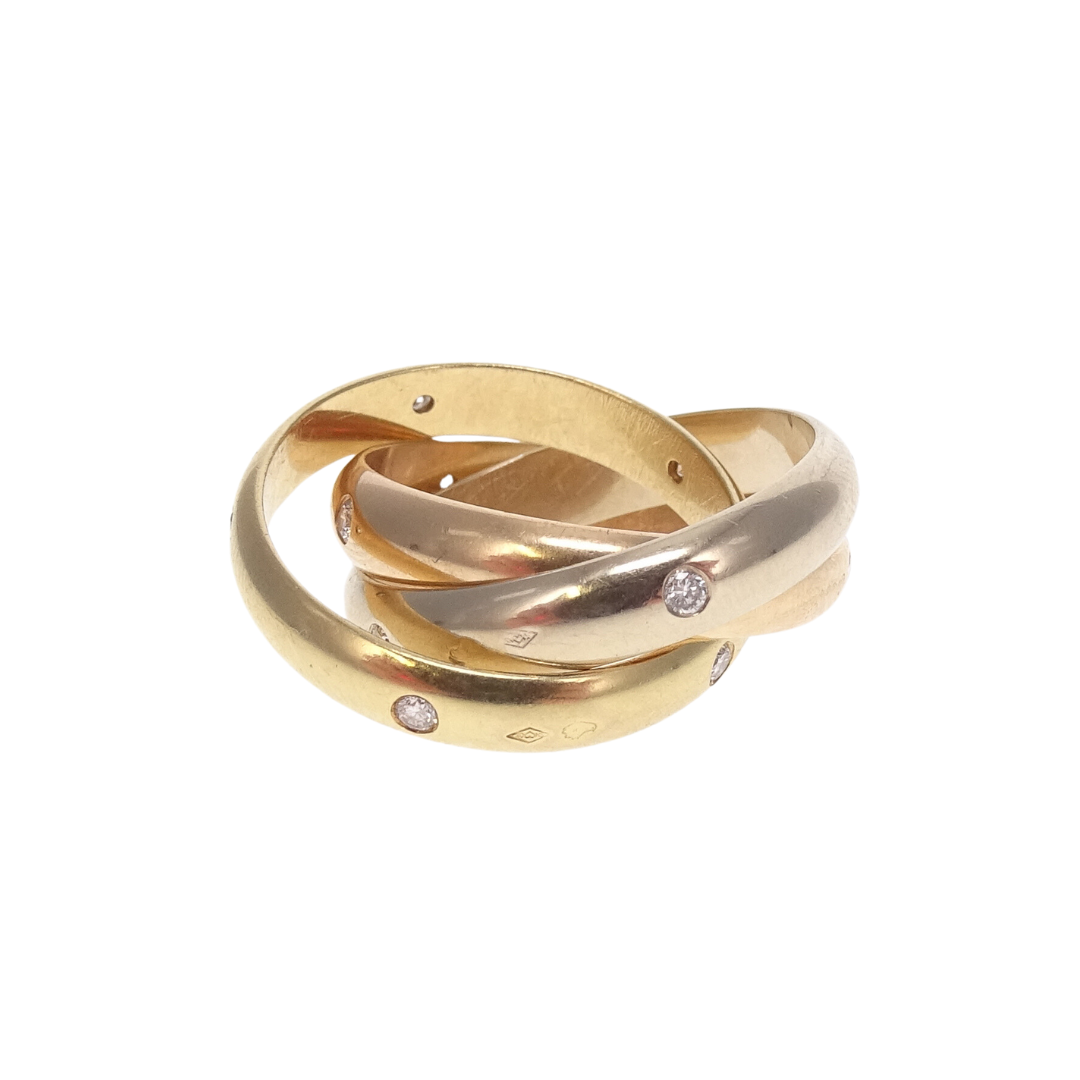 Cartier 18K Rose Gold and White Gold Trinity Ring Medium Model