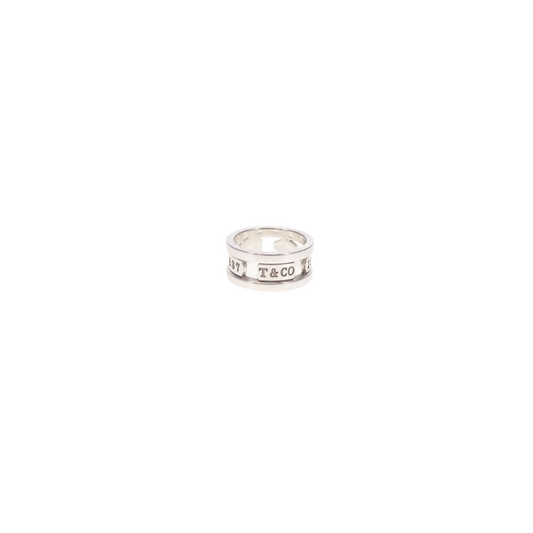 Tiffany & Co Sterling Silver 1837 Cut Out Ring (Size 53)