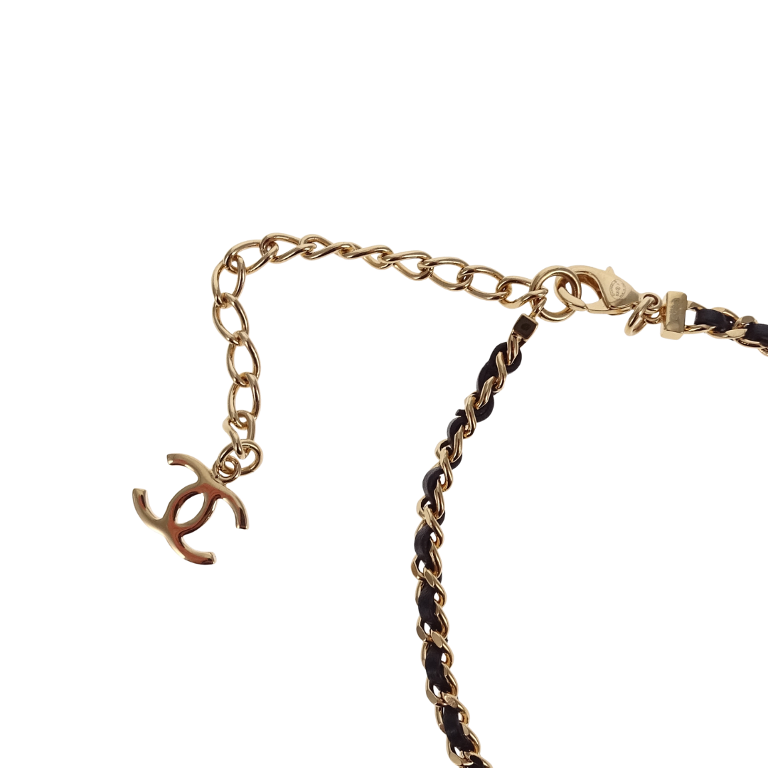 Chanel Leather Woven GHW CC Choker 2026