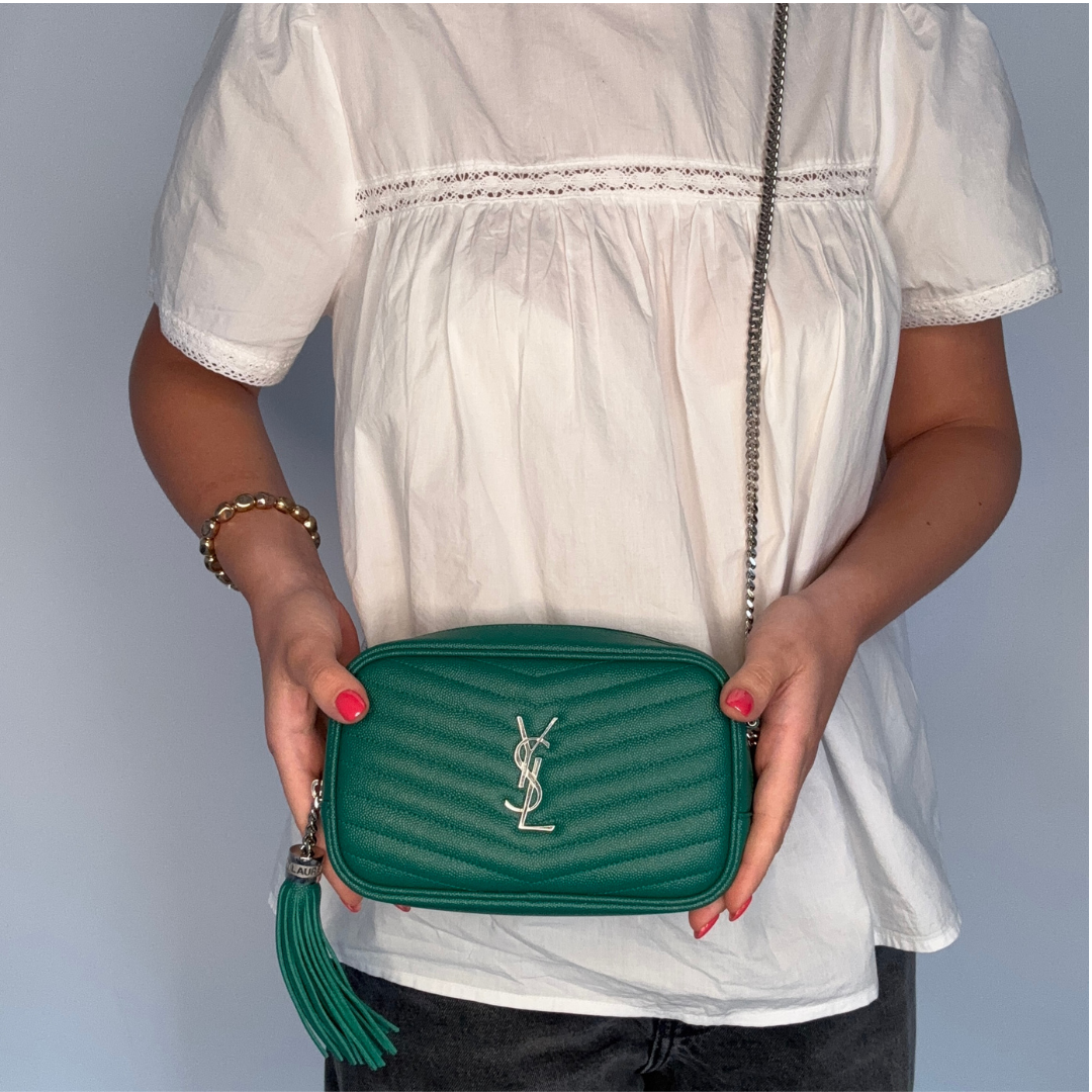 Saint Laurent Mini Lou Camera Bag Green Grain De Poudre 2021