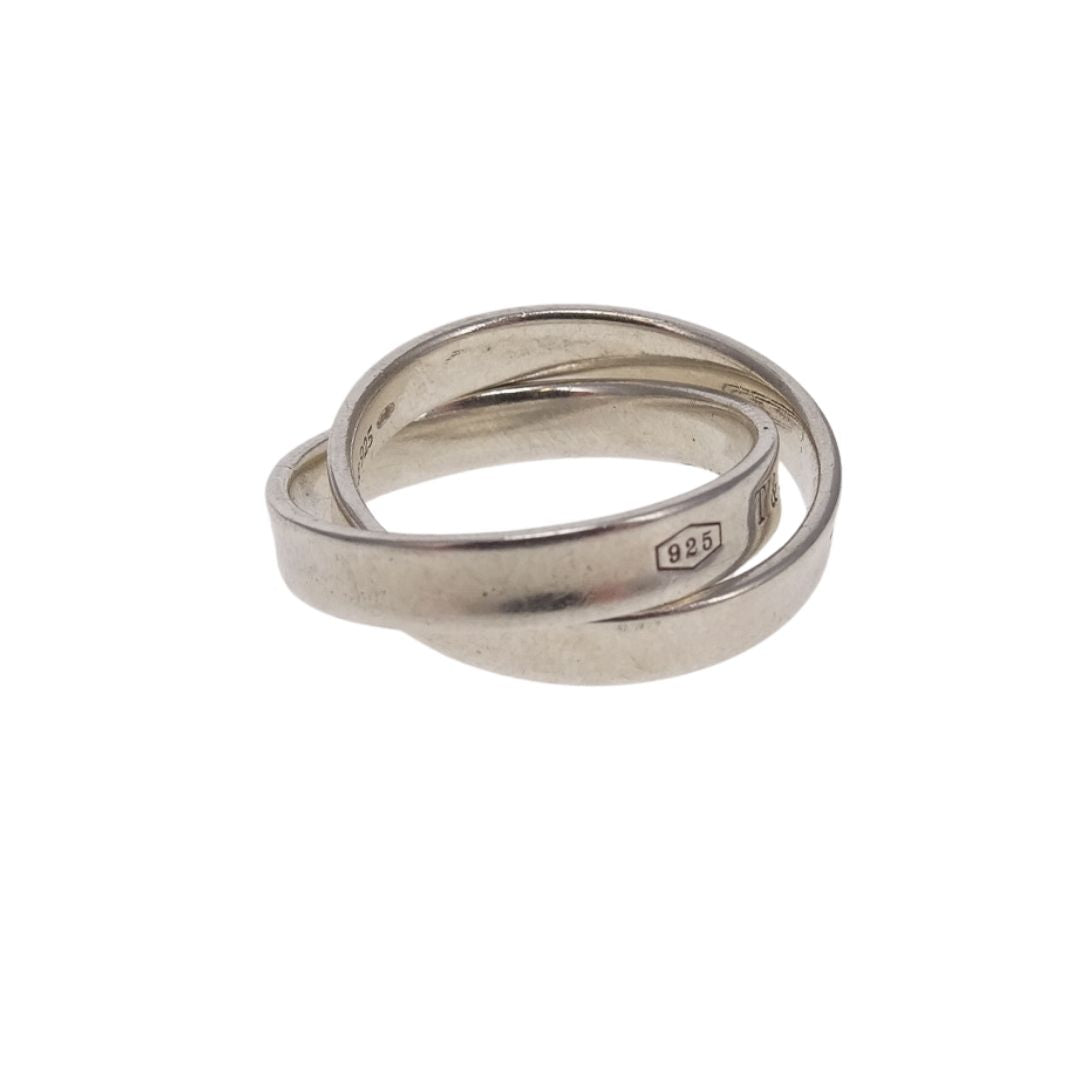 Tiffany & Co Since 1837 Interlocking Ring Sterling Silver (size 52)