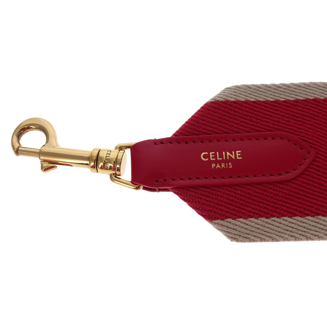 Celine Cotton Canvas Strap Red & Beige Stripe